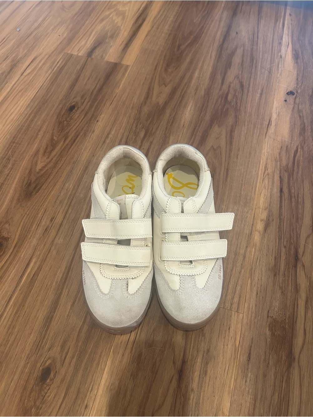 Sam Edelman Cream and White  Velcro Sneakers